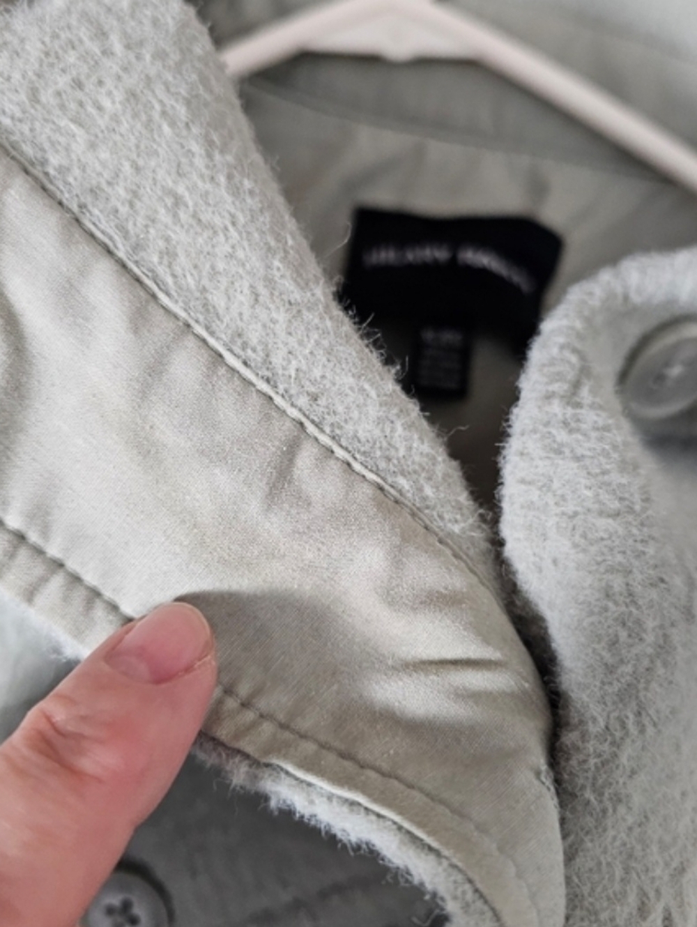 Hilary Radley Light Gray Button-Front Shacket Sz XL - Picture 10 of 10